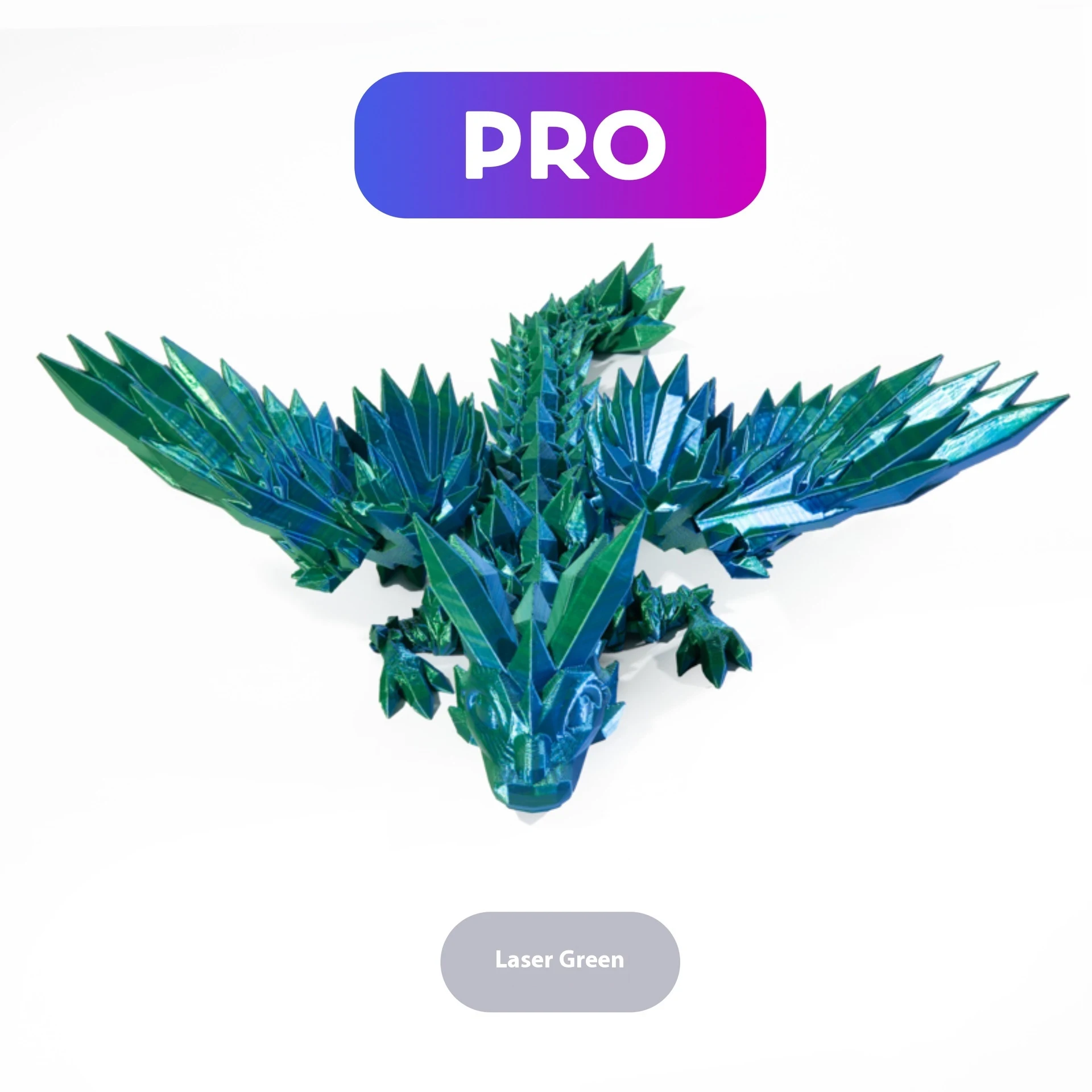 Estatueta deformada de dragão voador de gema impressa em 3D cristal, perfeita para decoração, presente, colecionar, arte e design inovador. — foto 9