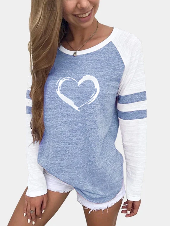 Title 1, Love Print Costura Color Matching Gola Redonda ...