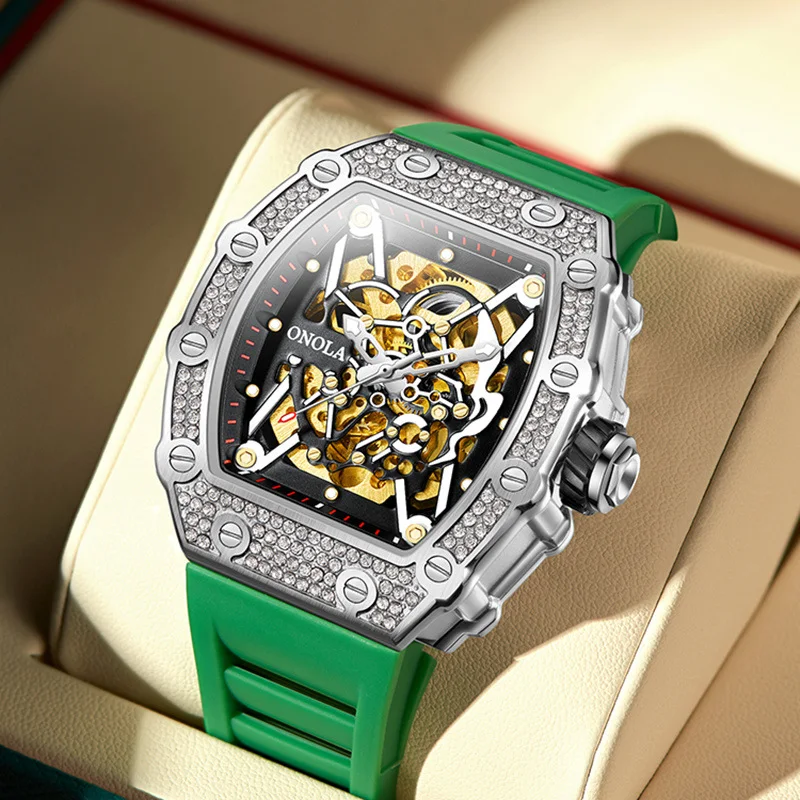 Title 4, Reloj mecánico automático para hombre con diama...