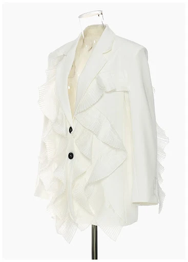 Title 14, Chaqueta de traje de hada plisada y costura de ...