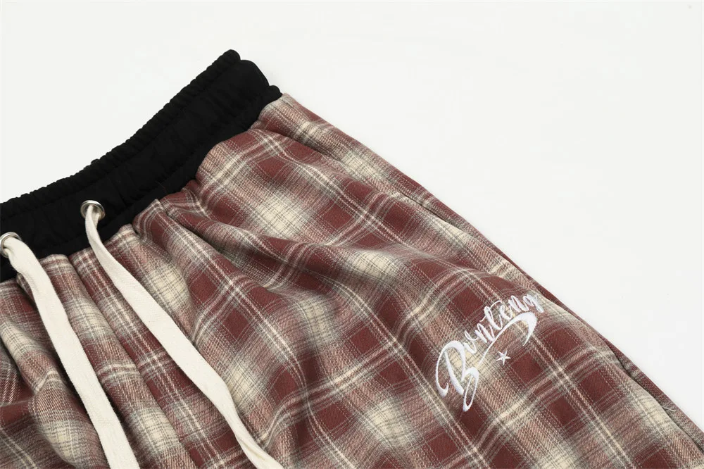 Title 5, Mens Loose Plaid Trousers Special-interest Des...