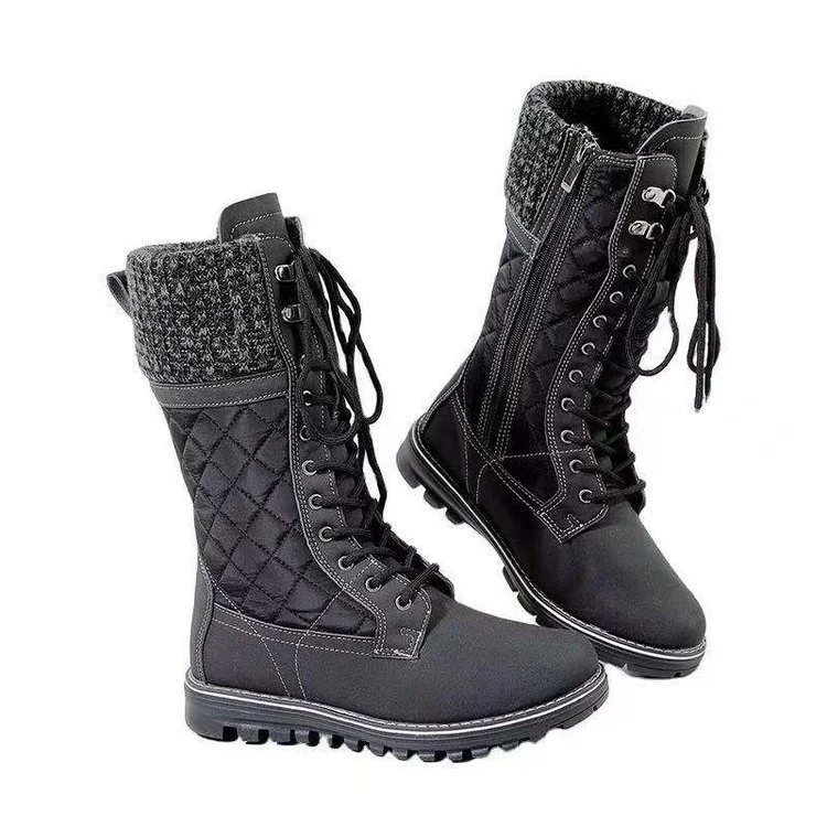 Title 5, Botas Martin femininas de cano médio, salto bai...