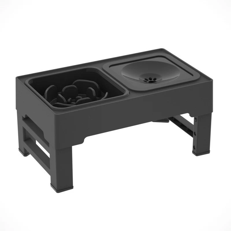 Foldable Pet Lifting Table, Dog Drinking Bowl, Adjustable Height, Stainless Steel Double Bowl, Slow Food, Pet Supplies — photo 6