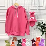 Niedliches Bärenohr-Haustier-Kapuzenpullover-Eltern-Kind-Outfit — foto 7