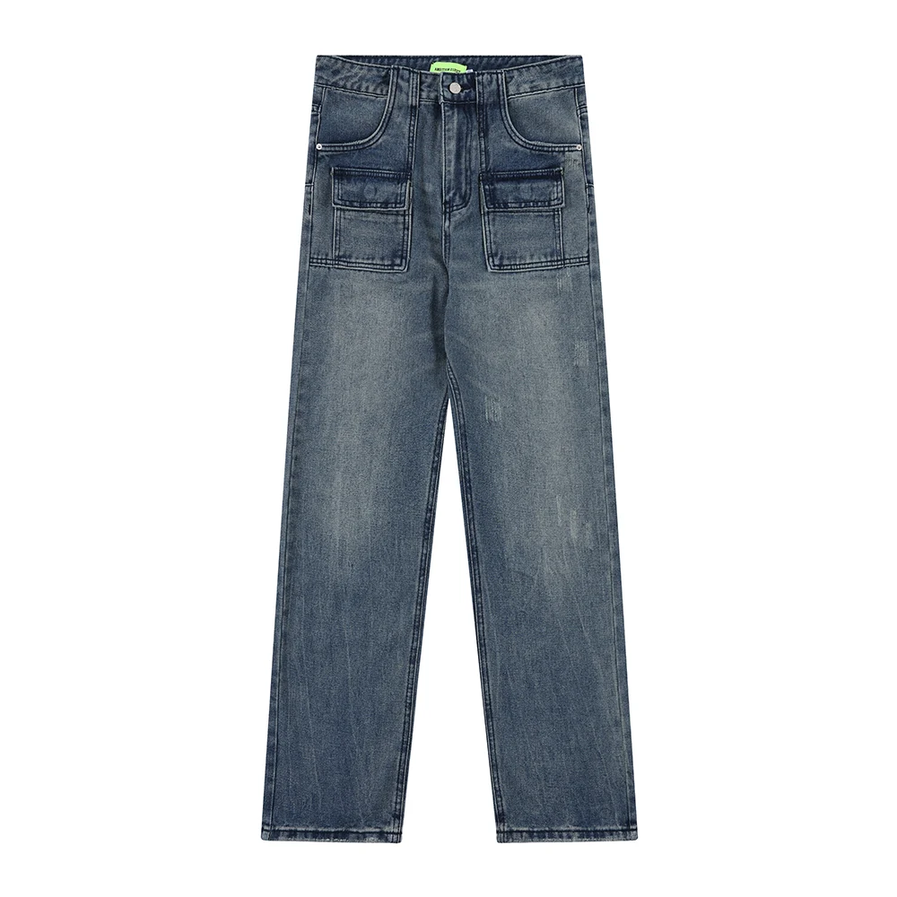 Title 5, Calças Jeans Masculinas, Soltas, Casuais, Lavad...