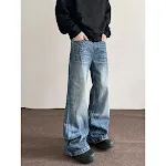 American Retro Lightning Blue Straight Jeans voor heren, rechte pijpen, vintage look, comfortabele pasvorm, gemaakt van kwalitatief hoogwaardig denim. — foto 6