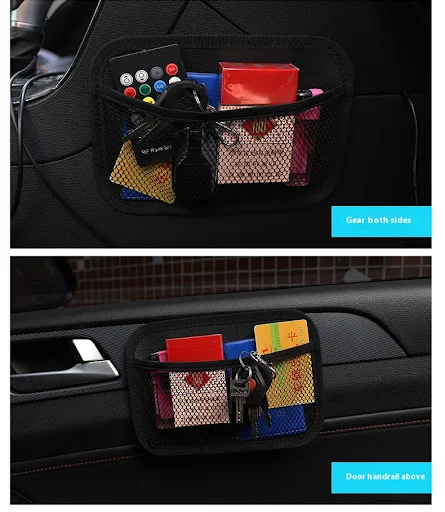Title 3, Home and Car Interior Adhesive Net Pocket Stora...