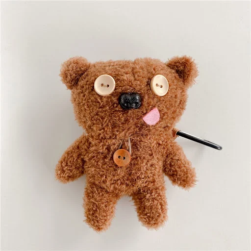 Title 6, Plush Button Tongue Bear Earphone Protective Ca...