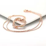 Colar de ouro rosa de coração para coração — foto 5