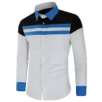 Men's Fashion Casual Shirt Color Matching Long-Sleeved Comfort and style for everyday wear Stylish design for a modern l — photo 2