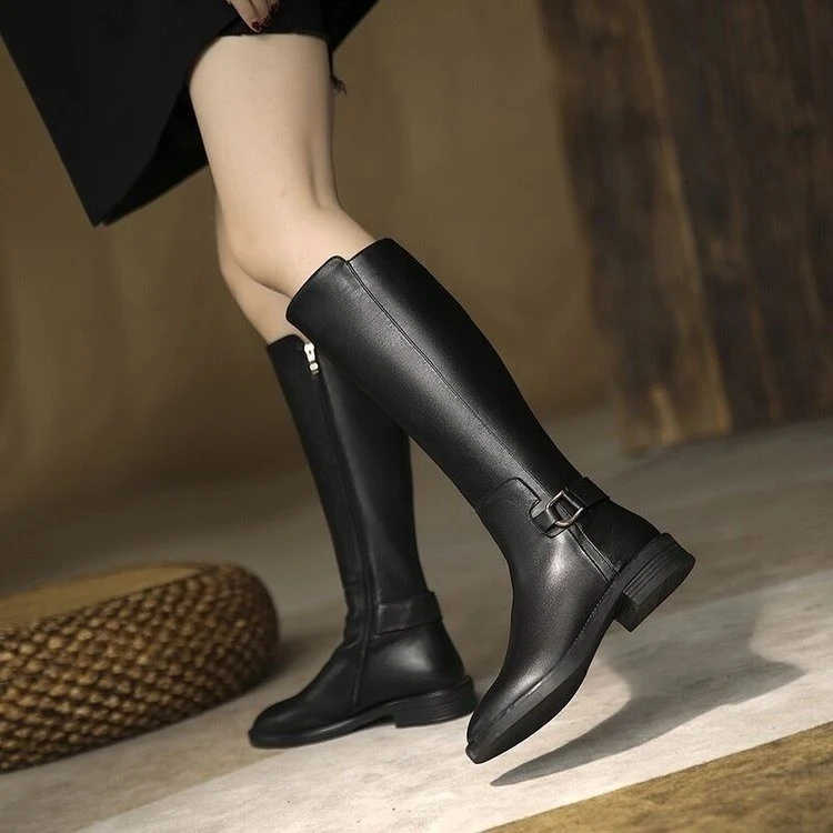 Botas femininas estilo cavaleiro abaixo do joelho, perfeitas para um visual marcante e sofisticado, confortáveis e cheias de personalidade. — foto 8