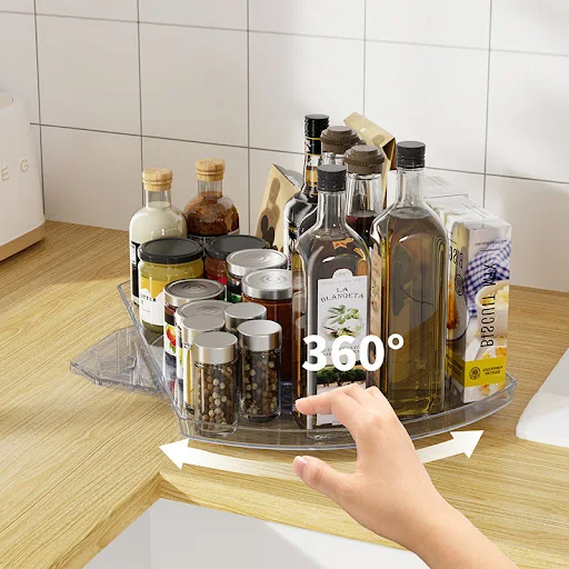 Title 5, Refrigerator Rotating Dining Tray for Home Stor...