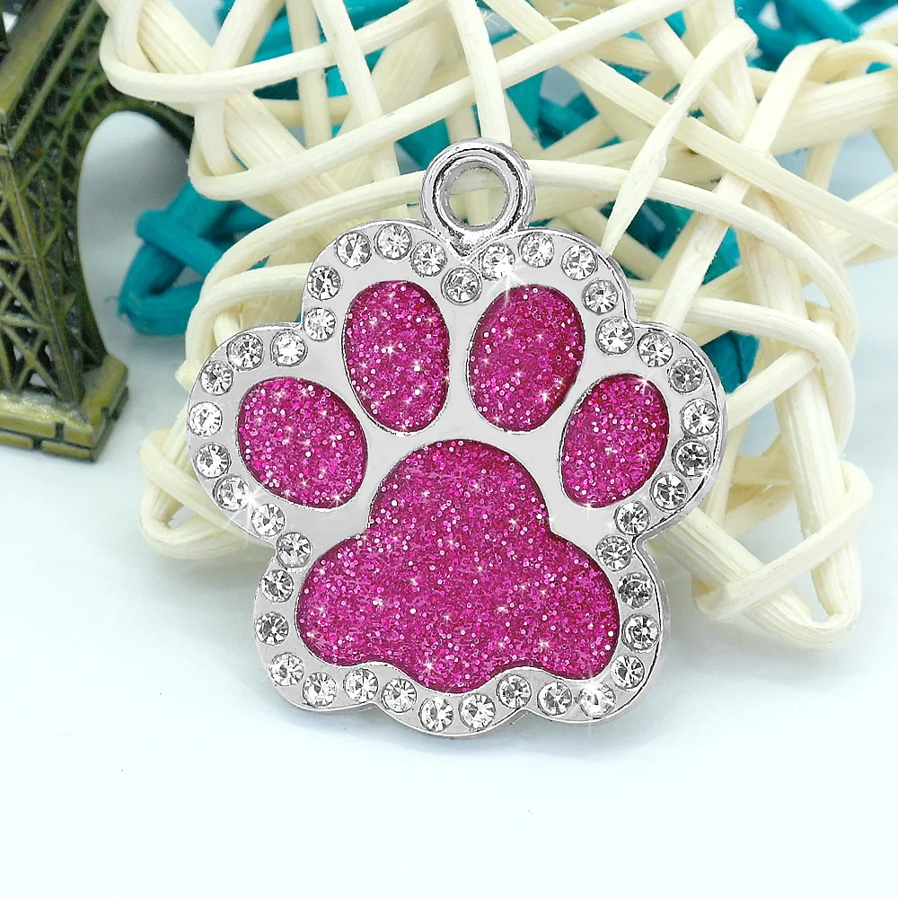 Title 19, Personalized Dog Cat ID Tag Bling Rhinestone Pu...
