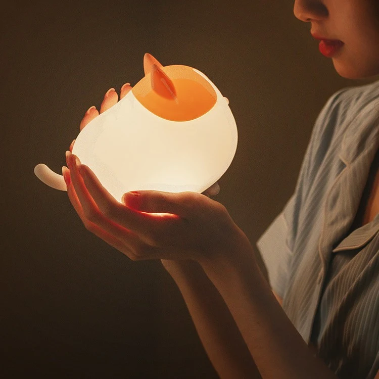 Title 4, Cute Cat Silicone Bedroom Bedside Lamp provides...