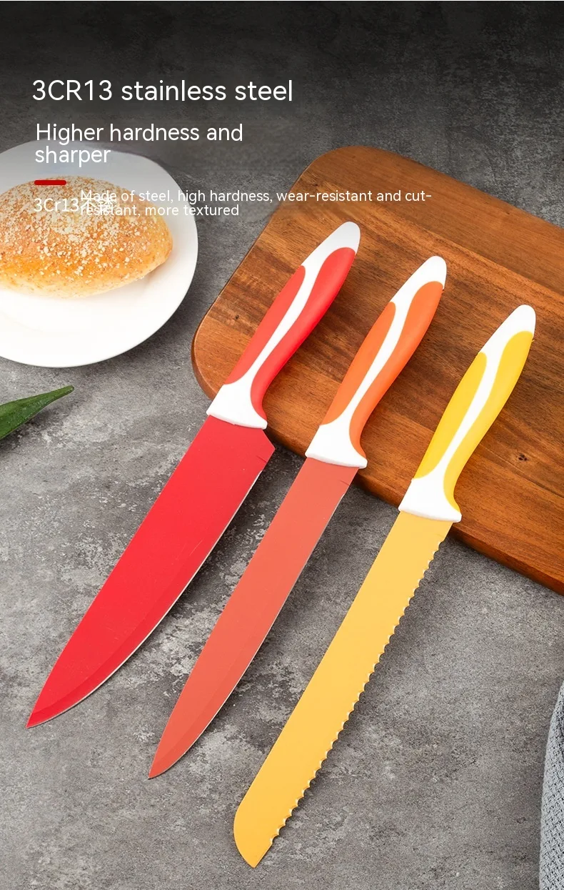 Stainless Steel 8-piece Knife Set Kitchen Household Macaron Color Gift Set Multi-purpose Knives for Cooking — photo 17