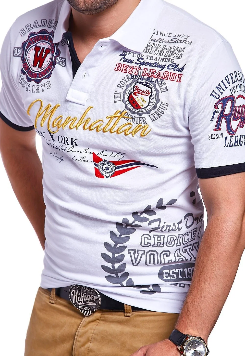 Heren sport T-shirt met korte mouwen, poloshirt met persoonlijkheid print voor lente en zomer, comfortabel en modieus voor dagelijks gebruik. — foto 8
