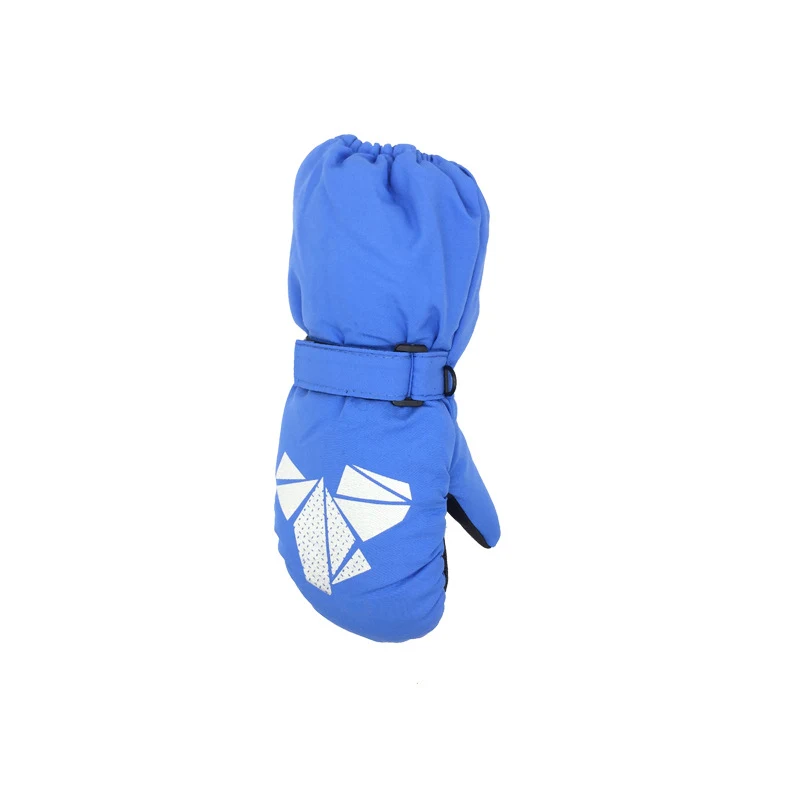 Luvas de esqui infantis de inverno com estampa geométrica, espessas e com veludo, para aquecer e proteger as mãos no frio. — foto 4