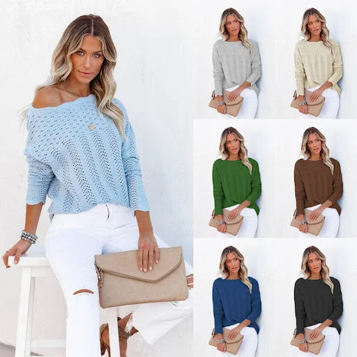 Title 9, Hohler Pullover mit Spitzenstrick, schulterfrei...