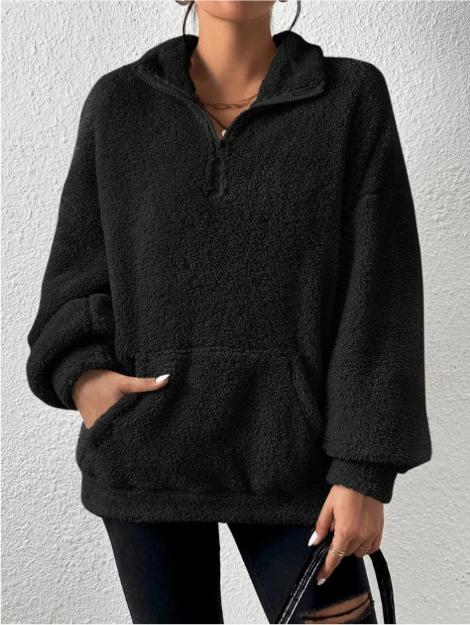 Women's Fashion Casual Plush Stand Collar Sweater – soft, warm, and perfect for everyday wear. Comfort and style combine — photo 6