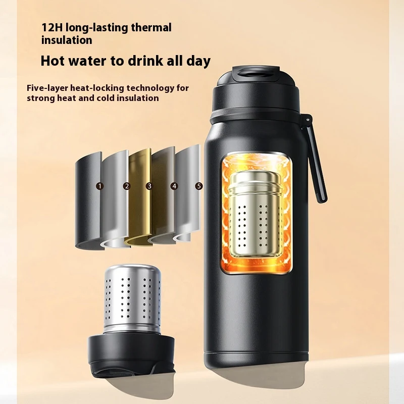 Magnetic Elastic Tea Cup 316 Stainless Steel, Tea Water Separation, Large Capacity, Outdoor Vacuum Cup, perfect for trav — photo 10