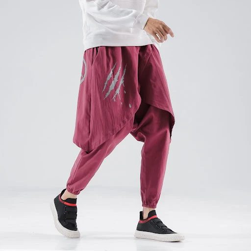 Title 9, Calças Sling Hip-hop Estilo Chinês Masculinas D...