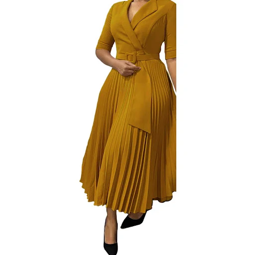 Title 9, OL Fashion Tailored Collar Pleated and Waisted ...