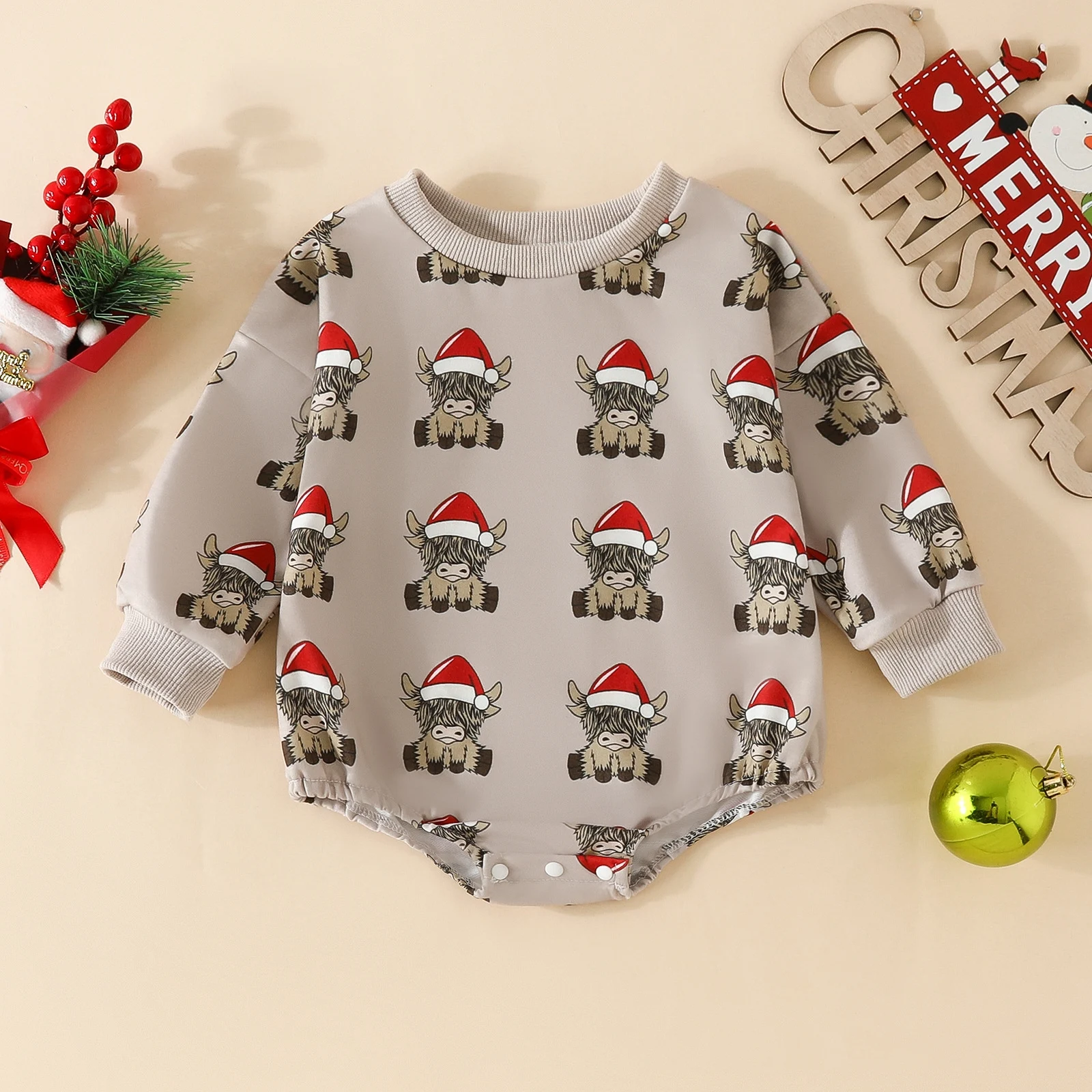 Title 3, Macacão de Natal com estampa "Baby Old Head" — ...