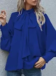 Modieuze damesblouse met strik, losvallend en all-matching. Veelzijdige top voor vrouwen, perfect voor een comfortabele en stijlvolle look. — foto 16