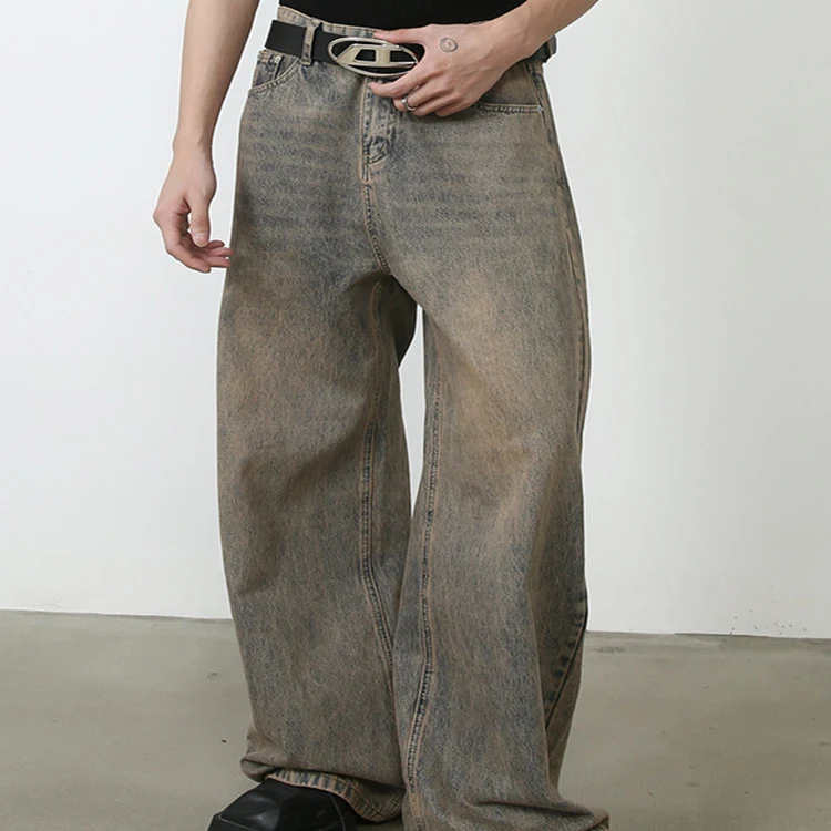Men's Denim American Retro Pants Loose Fit Comfortable and Stylish for a Casual and Modern Look Perfect for Everyday Wea — photo 2