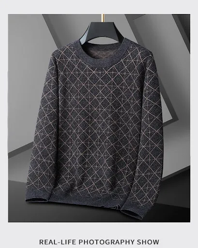 Title 5, Suéter de cuello redondo XL para hombre Holgado...