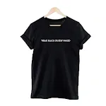 Wear Black Or Stay Naked T-Shirt Fashion Funny Harajuku Tumblr Hipster Damen Tops Schwarz Weiß Causal Tee Shirt Femme Kleidung — foto 3