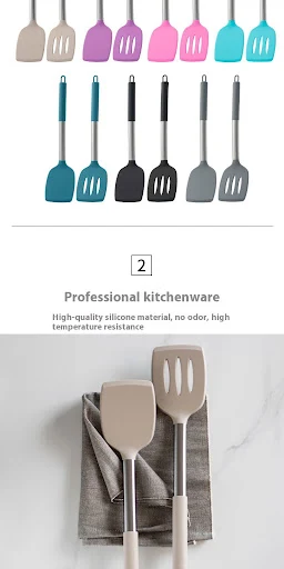 Title 2, Non-empty Rust Pipe Handle Silicone Spatula Slo...