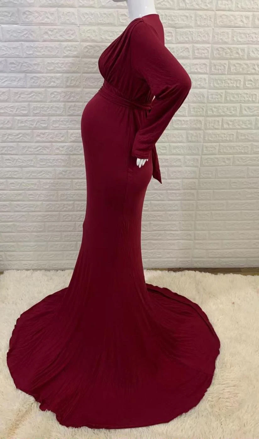 Title 30, Mercerized Cotton Maternity V-neck Mop Long Sle...