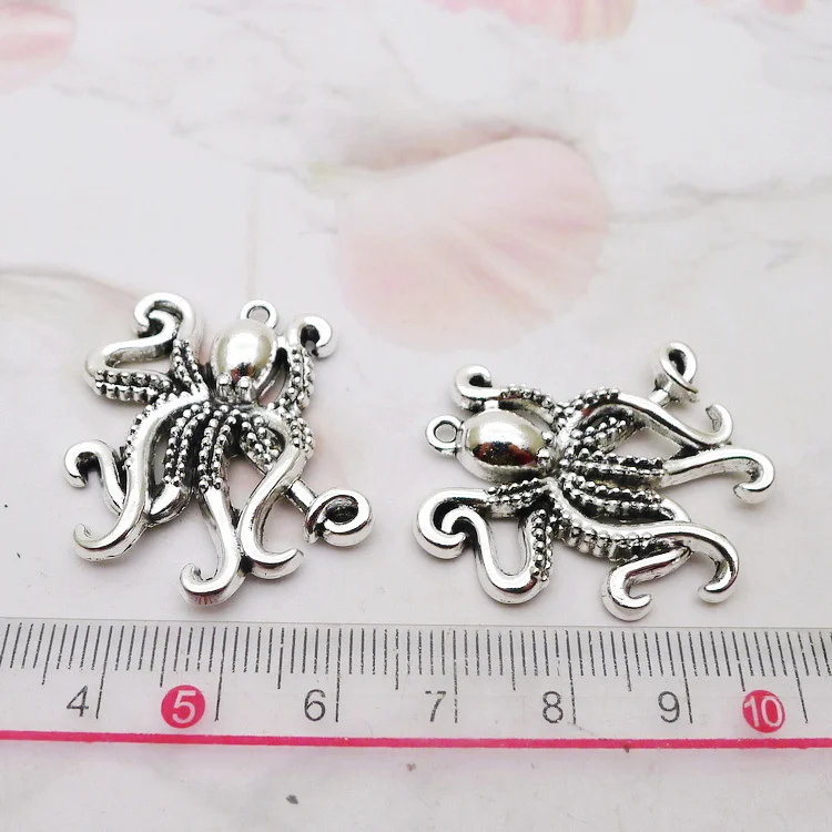 Pingente vintage de polvo em liga de prata antiga, acessório de ornamento, perfeito para adicionar um toque único ao seu visual. — foto 5