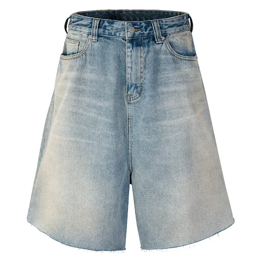 Title 6, Mens Summer Retro Loose Fitting Denim Shorts