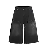 American Retro Zwarte Rivet Cropped Broek voor Dames Stijlvol en Comfortabel Perfect voor een Casual Retro Look en een Moderne Uitstraling. — foto 2