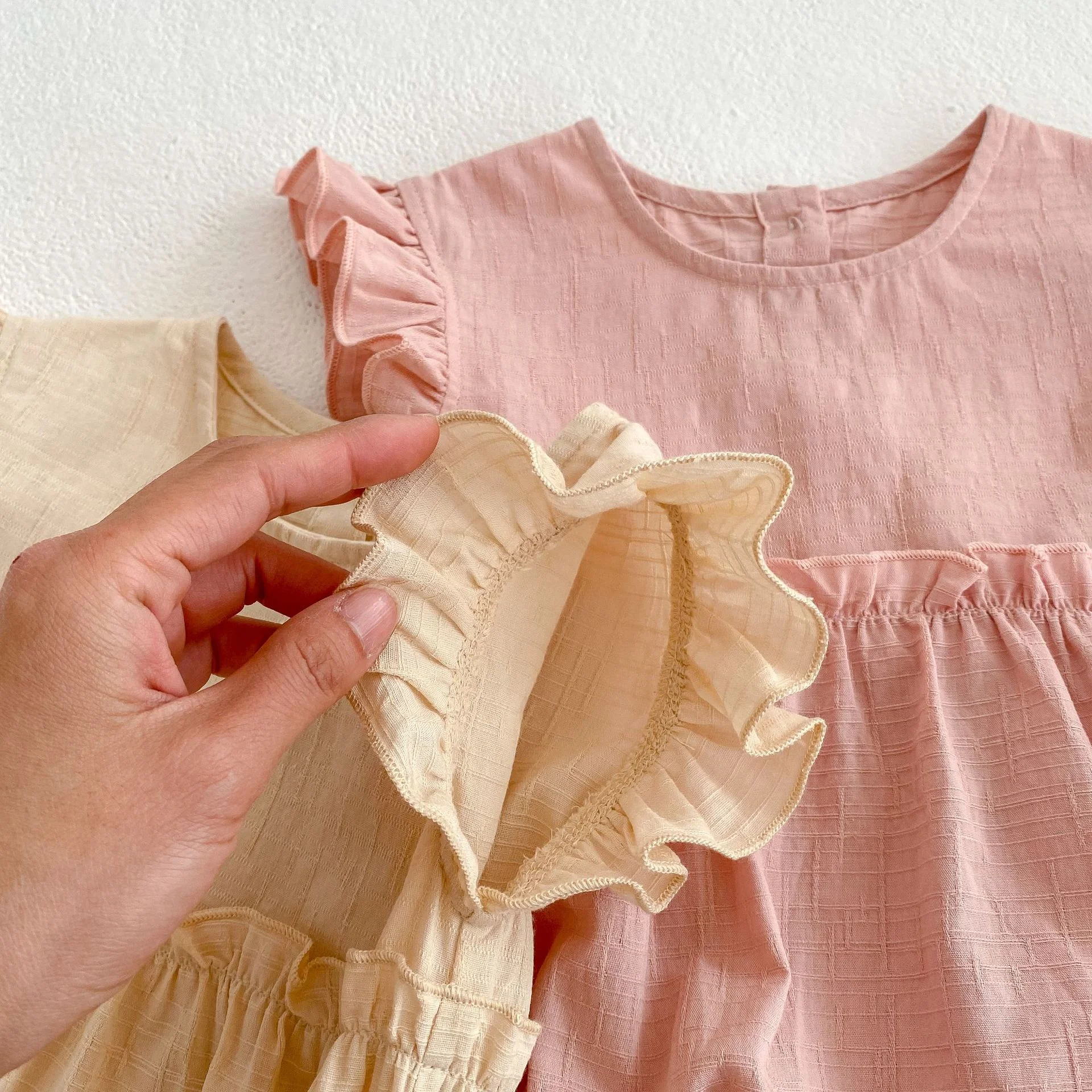 Title 6, Baby meisjes effen kleur romper zonnehoed. Besc...