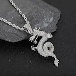 Corrente de suéter com pingente de dragão do zodíaco masculino Joia masculina com design único e amuleto da sorte Presente ideal para ele Estilo e proteção — foto 8