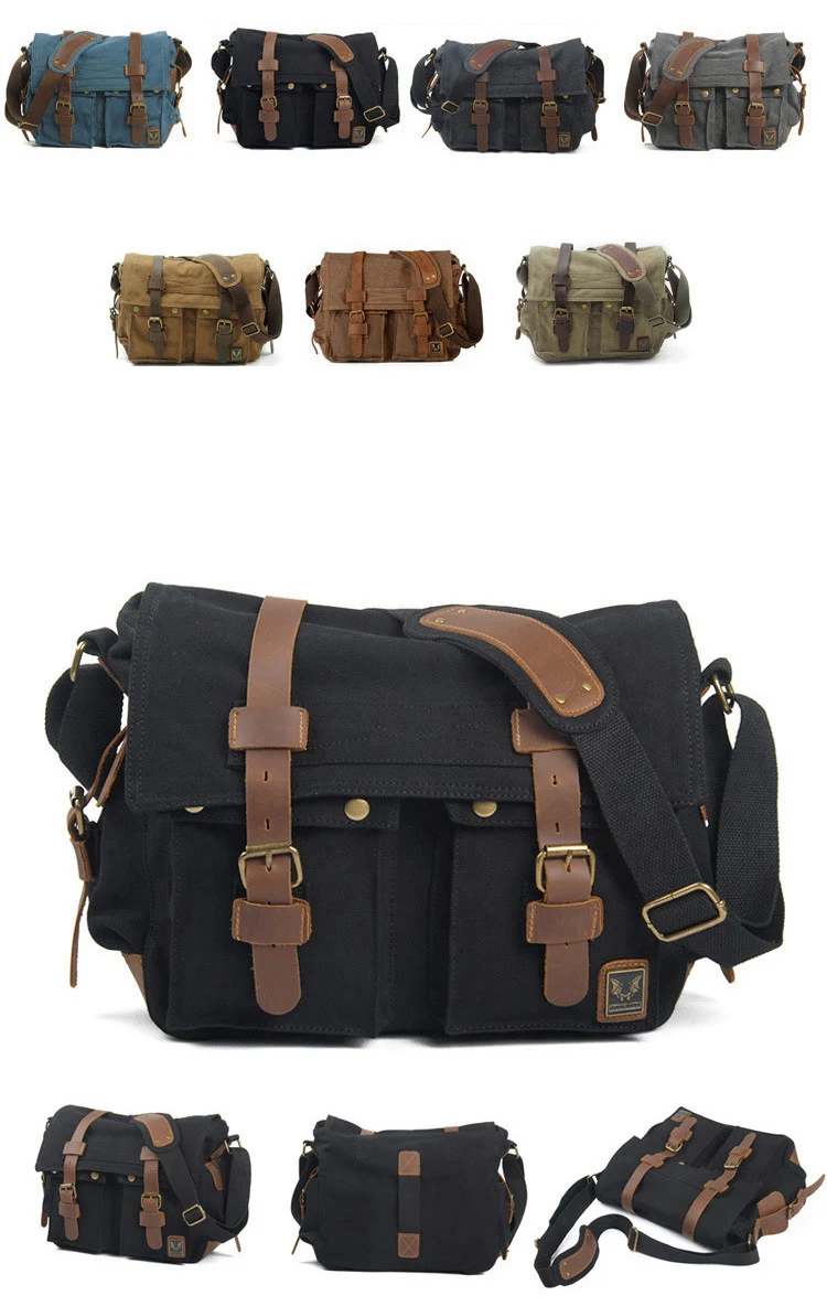 Title 9, Bolsa de Ombro Masculina Crossbody em Lona. Per...