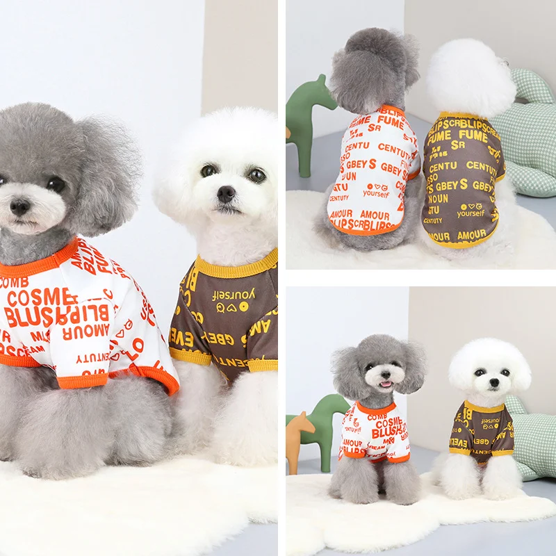 European and American style round neck letter T-shirt for pet dogs. Comfortable, lightweight design perfect for everyday — photo 5