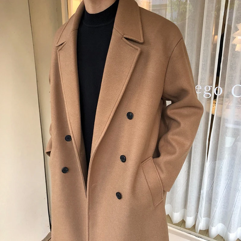 Title 9, Mens Woolen Coat Mid-length Winter Korean Vers...