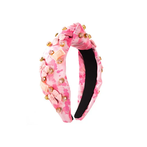Title 6, Tie-dyed Fabric Diamond Headband with Flower an...