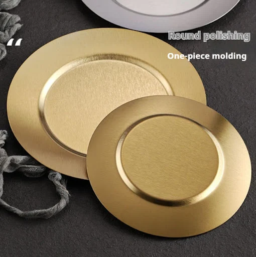 Title 1, Golden Stainless Steel Japanese Western Food Pl...