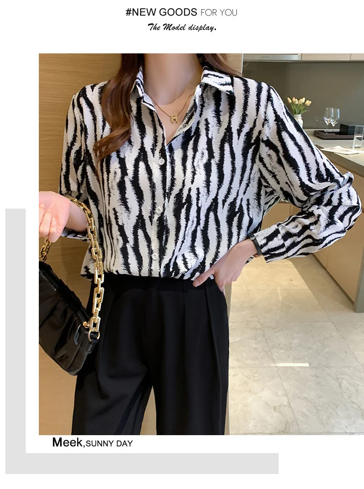 Title 7, Camicia in chiffon da donna estiva sottile a ri...