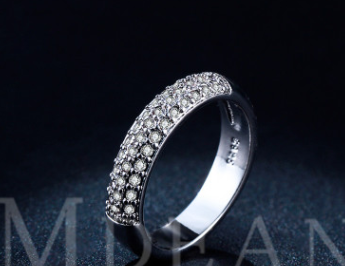 Anel de tendência elegante com banho de ródio, versão coreana, zircônias incrustadas de alta qualidade, sucesso de vendas. — foto 4