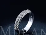 Anel de tendência elegante com banho de ródio, versão coreana, zircônias incrustadas de alta qualidade, sucesso de vendas. — foto 4