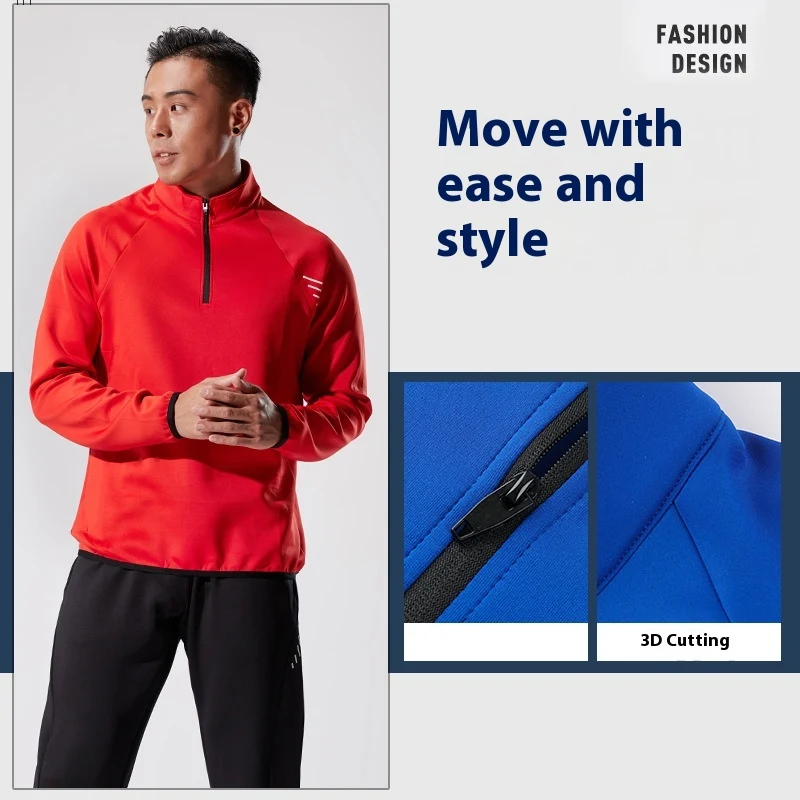 Roupa de corrida outdoor com meia zíper, secagem rápida para treinos. Conforto e desempenho excepcionais. Ideal para corredores e atividades ao ar livre. — foto 9