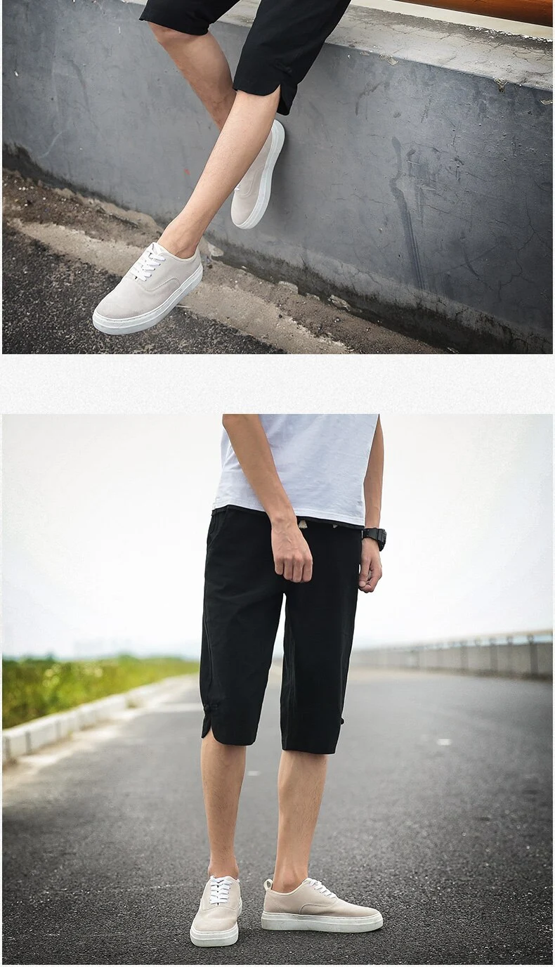 Title 8, Mens summer casual loose beach cropped pants, ...