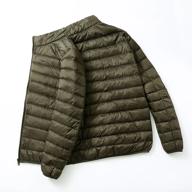 Men's Stand Collar Short Hood Plus Size Lightweight Down Jacket perfect for daily wear and travel comfort — photo 4