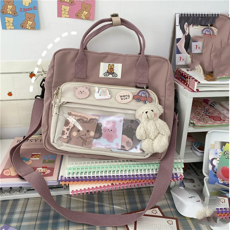 Borsa a tracolla per studentessa carina e versatile, abbinabile a ogni outfit. Perfetta per portare con te l'essenziale quotidiano con stile e praticità. — foto 1